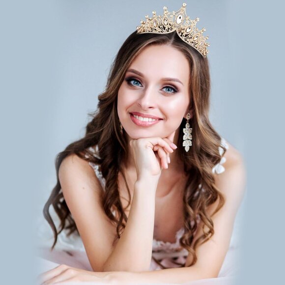 Women Crystal Princess Tiaras Rhinestone Queen Crowns Wedding Bridal main image 5